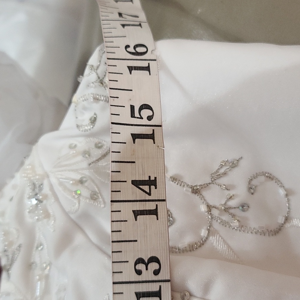 Marys Import Bridal Wedding Dress Sleeveless‎ White Beaded Embroidered Gloves 10 - Picture 16 of 16